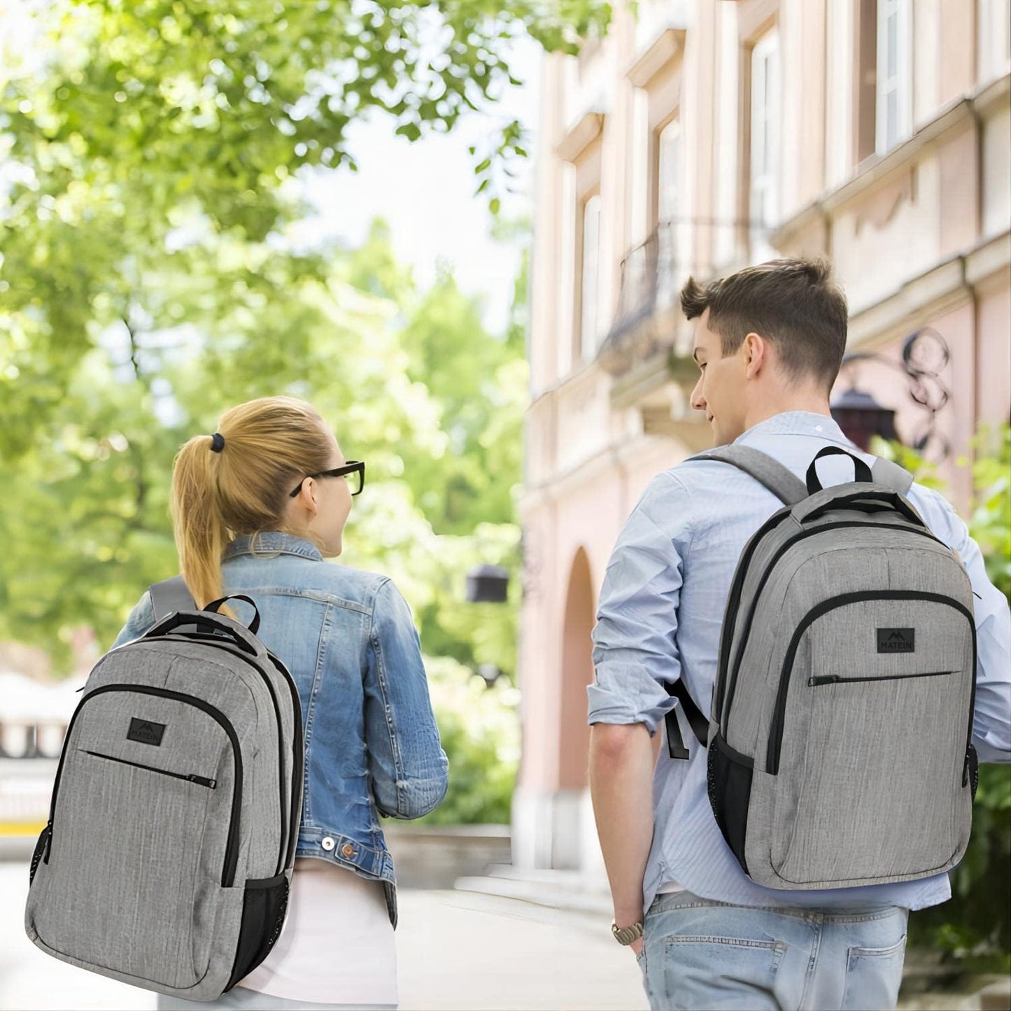 MATEIN Travel Laptop Backpack, Business Anti Theft Slim Sturdy Laptops Backpack Personal Item Bag, Water Resistant College School Computer Bag Gift for Men & Women Fits 15.6 Inch Notebook, Grey MATEIN