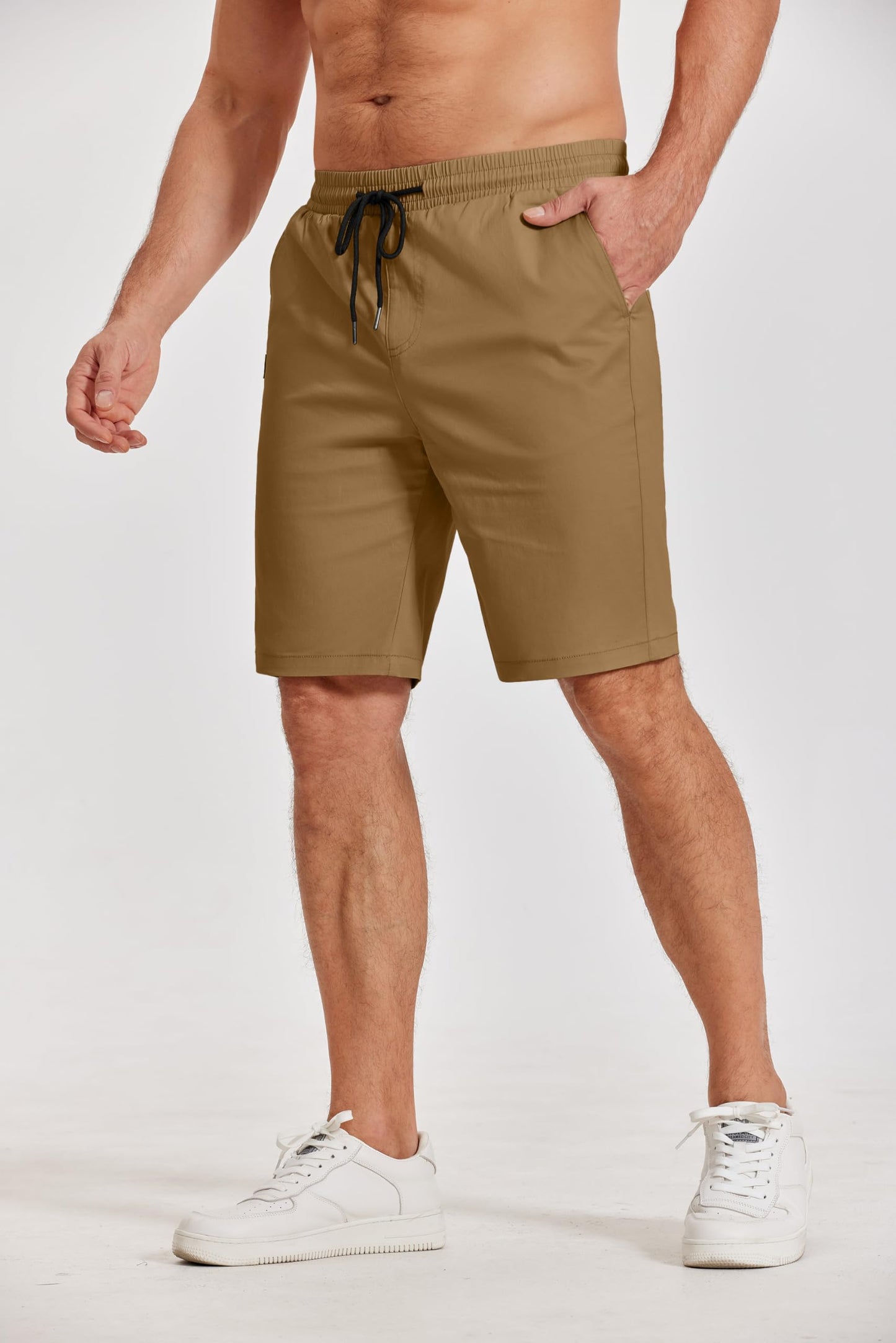 COOFANDY Men Casual Shorts Cotton Stretch Waist Chino Shorts Summer Beach Vacation Travel COOFANDY