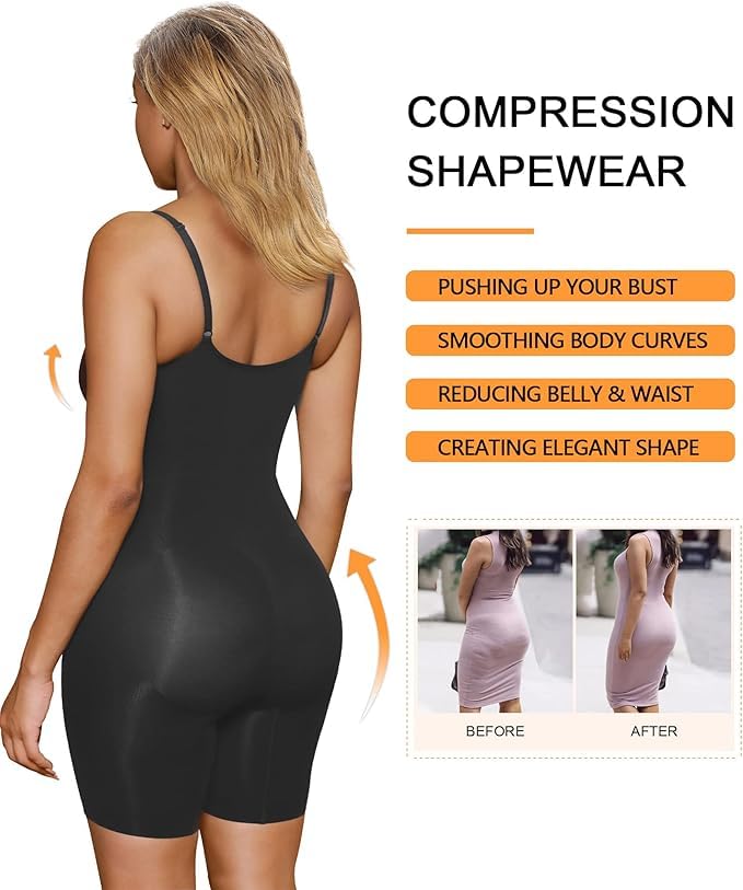 SHAPERX Women's Seamless Shapewear Bodysuit Tummy Control Body Shaper SHAPERX