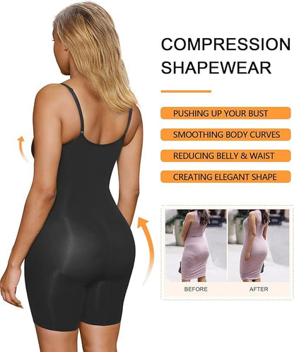 SHAPERX Women's Seamless Shapewear Bodysuit Tummy Control Body Shaper SHAPERX