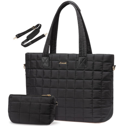 LOVEVOOK Laptop Tote Bag for Women - 15.6 Inch Large Puffer Work Bag LOVEVOOK