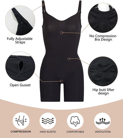 SHAPERX Women's Seamless Shapewear Bodysuit Tummy Control Body Shaper SHAPERX