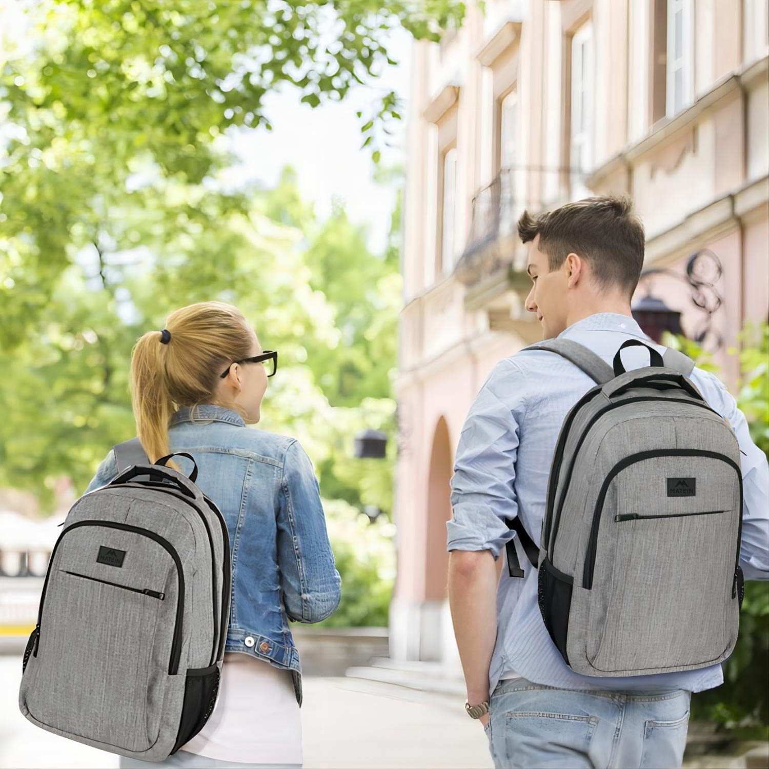 MATEIN Travel Laptop Backpack, Business Anti Theft Slim Sturdy Laptops Backpack Personal Item Bag, Water Resistant College School Computer Bag Gift for Men & Women Fits 15.6 Inch Notebook, Grey MATEIN