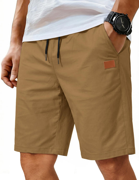 COOFANDY Men Casual Shorts Cotton Stretch Waist Chino Shorts Summer Beach Vacation Travel COOFANDY