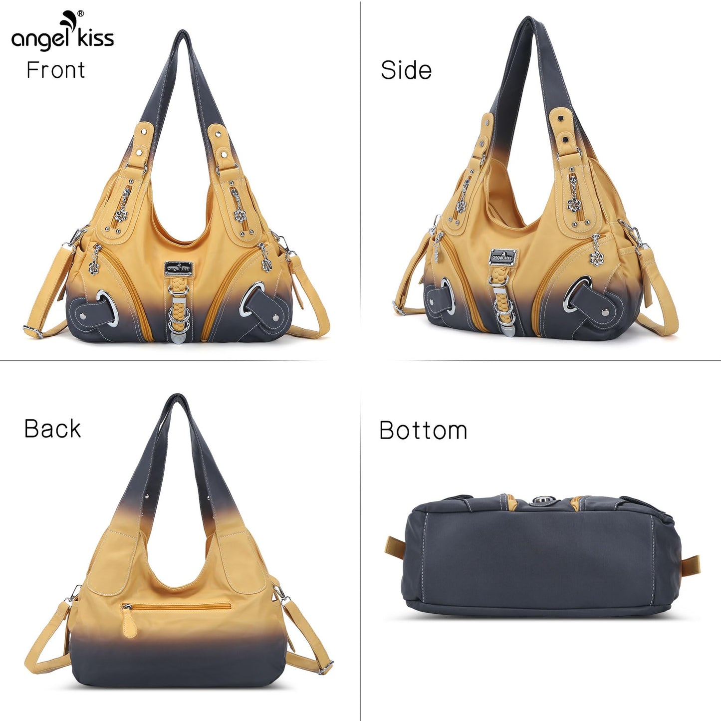 Angelkiss Hobo Purses and Handbags for Women - Large Shoulder Satchel Angel Kiss