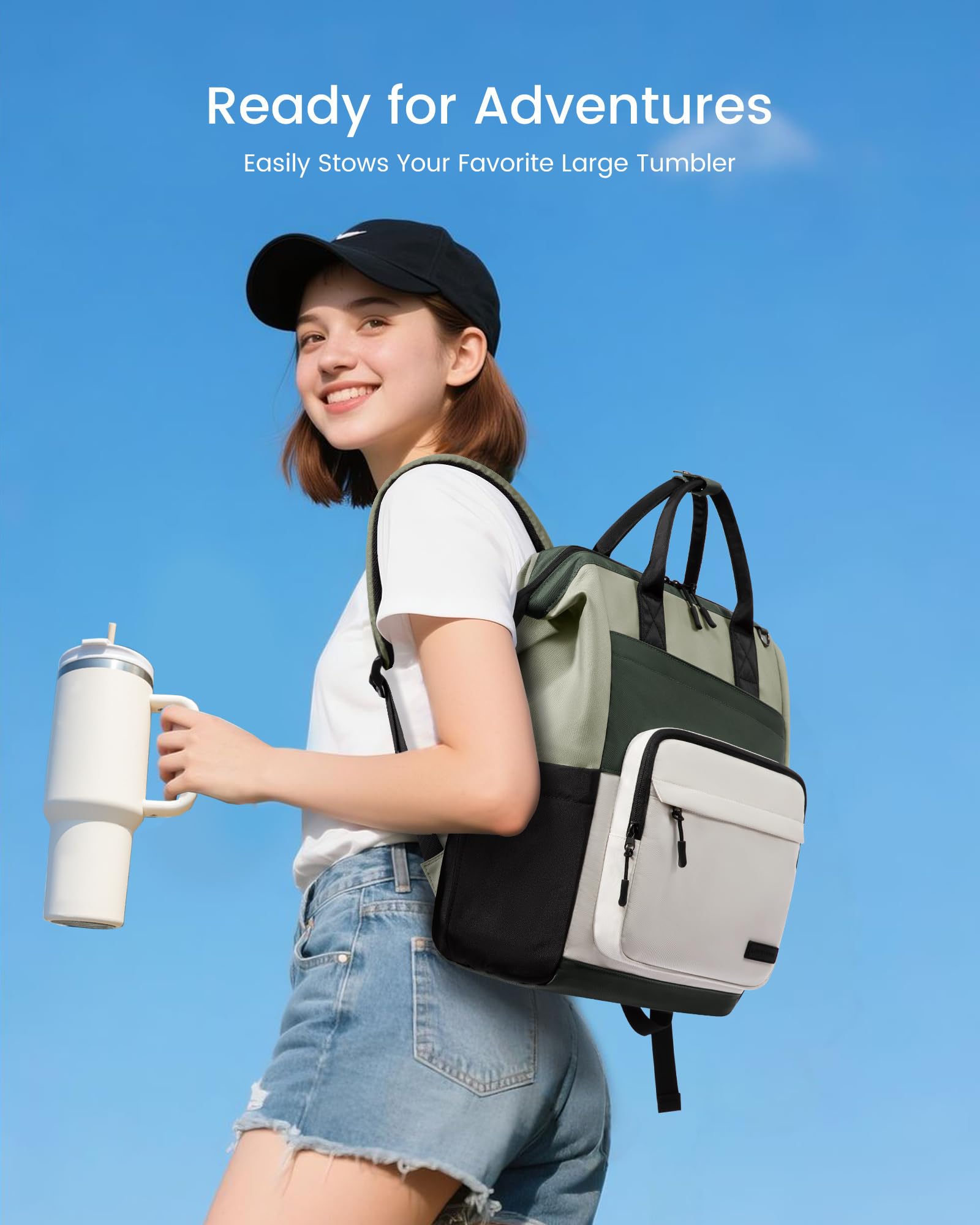 LOVEVOOK Laptop Backpack for Women, 15.6 Inch Travel Backpack for Work College Business, Water Resistant Teacher Nurse Bag with Large Capacity, School Bookbag Bags Cute Daypack for Woman Girls LOVEVOOK