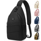 Pritent Crossbody Bags for Women Men Trendy Sling Bag Bakpack Casual Chest Bag with Convertible Shoulder Strap Travel Cross Body Bag for Hiking Traveling Outdoors(Black) Pritent