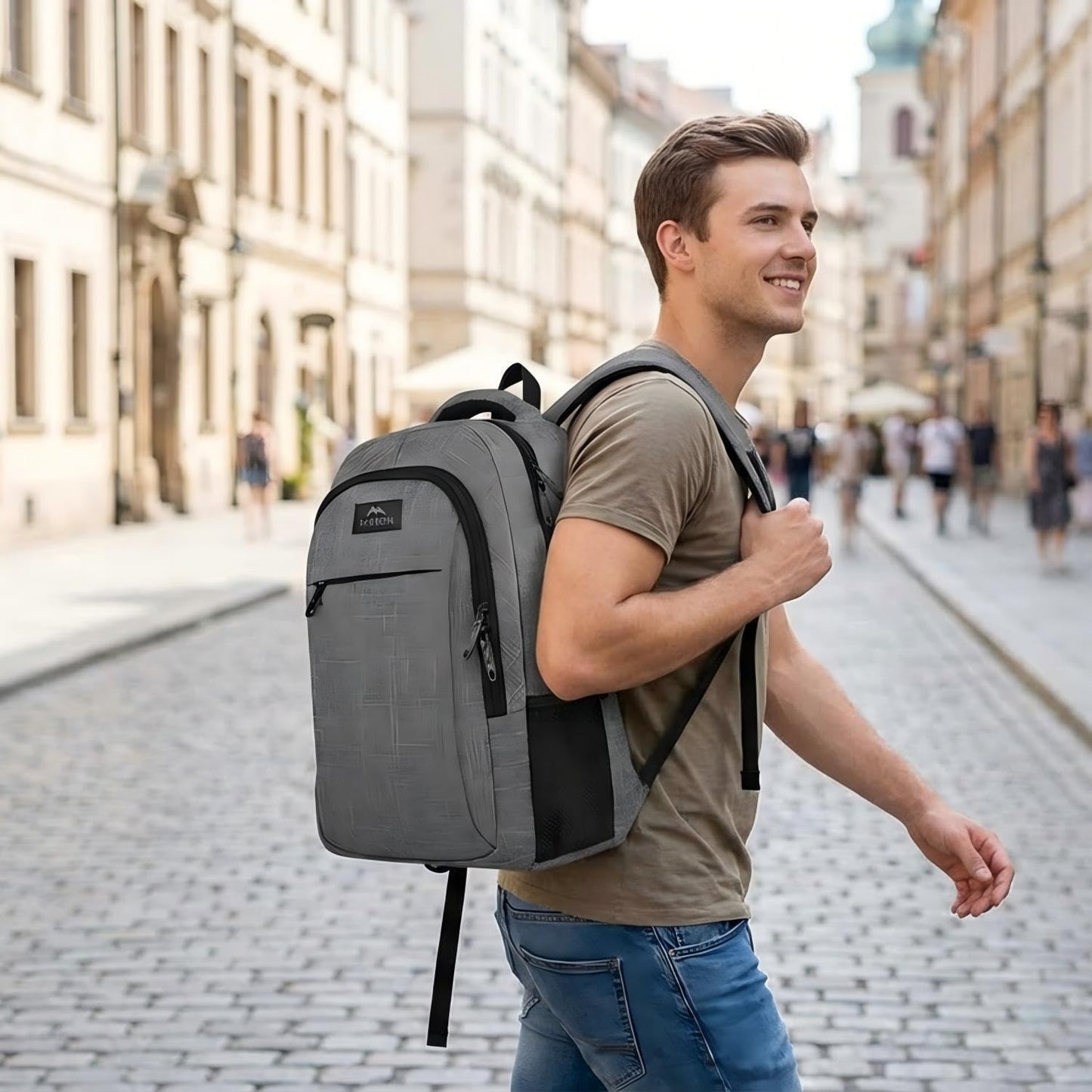 MATEIN Travel Laptop Backpack, Business Anti Theft Slim Sturdy Laptops Backpack Personal Item Bag, Water Resistant College School Computer Bag Gift for Men & Women Fits 15.6 Inch Notebook, Grey MATEIN