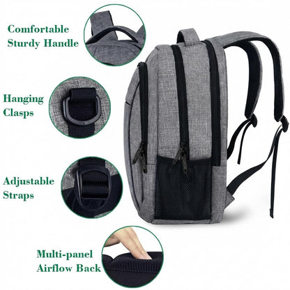 MATEIN Travel Laptop Backpack, Business Anti Theft Slim Sturdy Laptops Backpack Personal Item Bag, Water Resistant College School Computer Bag Gift for Men & Women Fits 15.6 Inch Notebook, Grey MATEIN