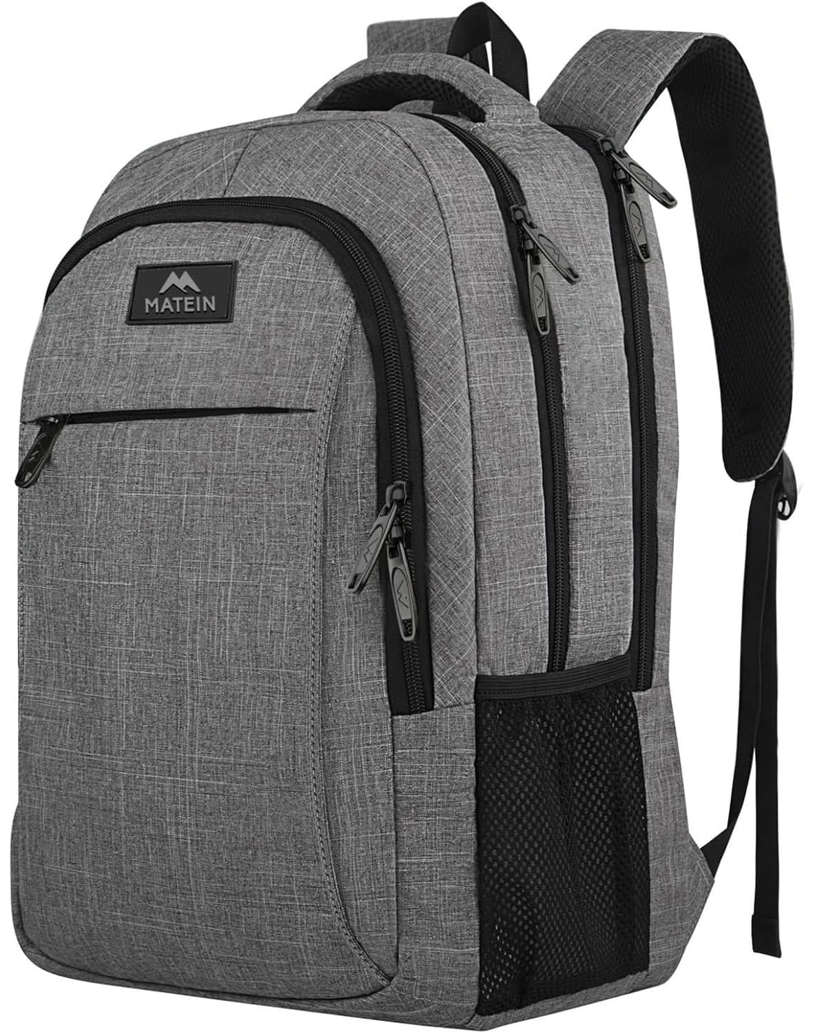 MATEIN Travel Laptop Backpack, Business Anti Theft Slim Sturdy Laptops Backpack Personal Item Bag, Water Resistant College School Computer Bag Gift for Men & Women Fits 15.6 Inch Notebook, Grey MATEIN