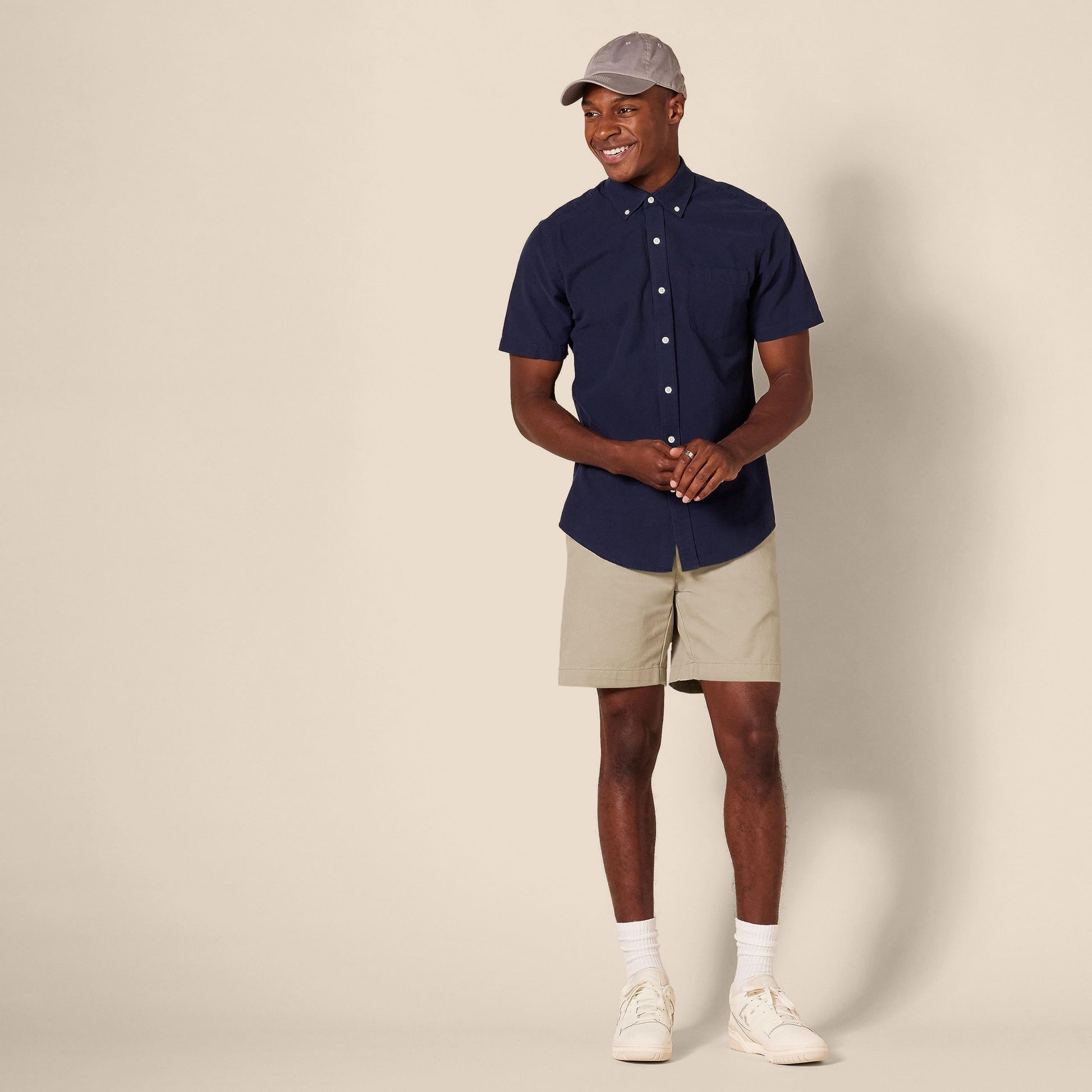 Amazon Essentials Men's Slim-Fit 7" Chino Shorts, Khaki, 34 Amazon Essentials