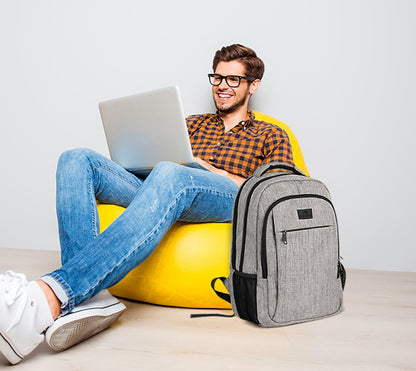 MATEIN Travel Laptop Backpack, Business Anti Theft Slim Sturdy Laptops Backpack Personal Item Bag, Water Resistant College School Computer Bag Gift for Men & Women Fits 15.6 Inch Notebook, Grey MATEIN