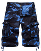 IDEALSANXUN Cargo Shorts for Men Casual Summer Bermuda Hiking Cotton Military Work Camo Cargo Pants, Camo Blue, 36 IDEALSANXUN