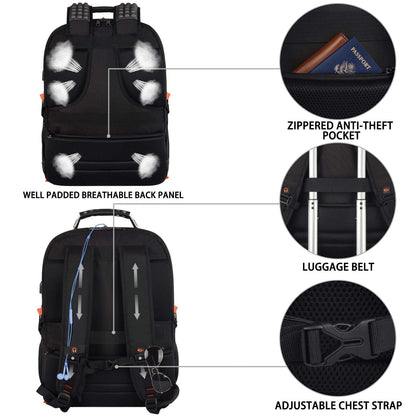 Travel Laptop Backpack,Extra Large 18.4 inch Gaming Laptop Backpacks with USB Charging Port,Big Capacity TSA Friendly RFID Anti Theft Pocket Durable College unisex Heavy Duty Computerbag JCDOBEST