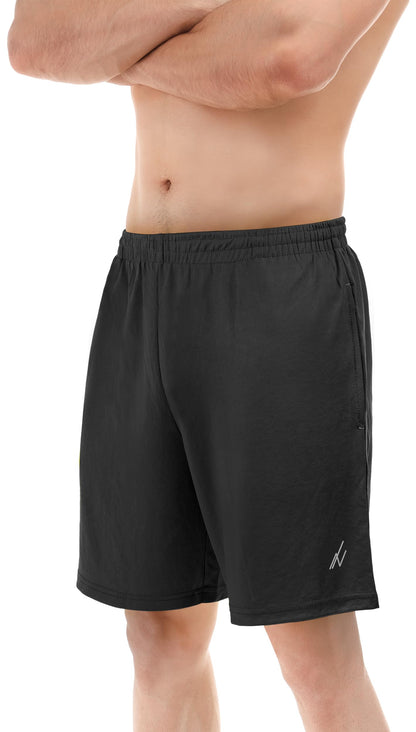 NY Threads Men's Athletic Shorts Quick Dry Loose-Fit Lightweight Running Workout Gym Shorts with Pockets, Medium, Black NY Threads