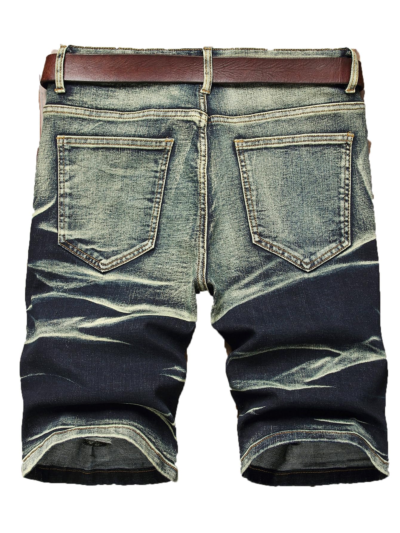 DCDYBBG Men's Ripped Denim Shorts - Distressed Slim Fit Jean Shorts DCDYBBG