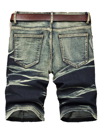 DCDYBBG Men's Ripped Denim Shorts - Distressed Slim Fit Jean Shorts DCDYBBG