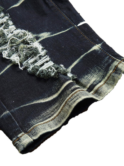 DCDYBBG Men's Ripped Denim Shorts - Distressed Slim Fit Jean Shorts DCDYBBG
