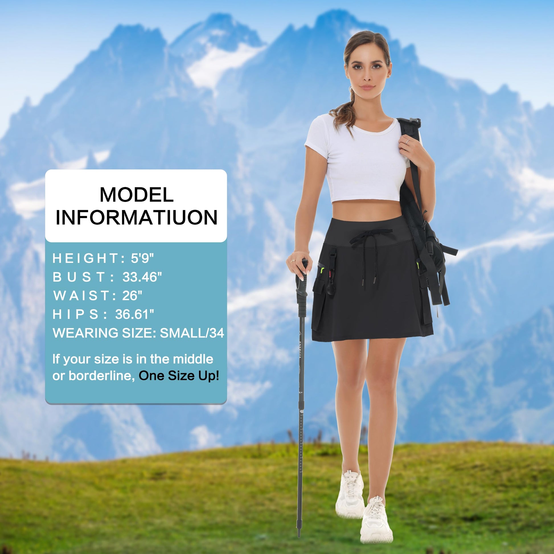 MIVEI Women's Hiking Cargo Skort Skirt High Waisted Golf Quick Dry with Pockets MIVEI