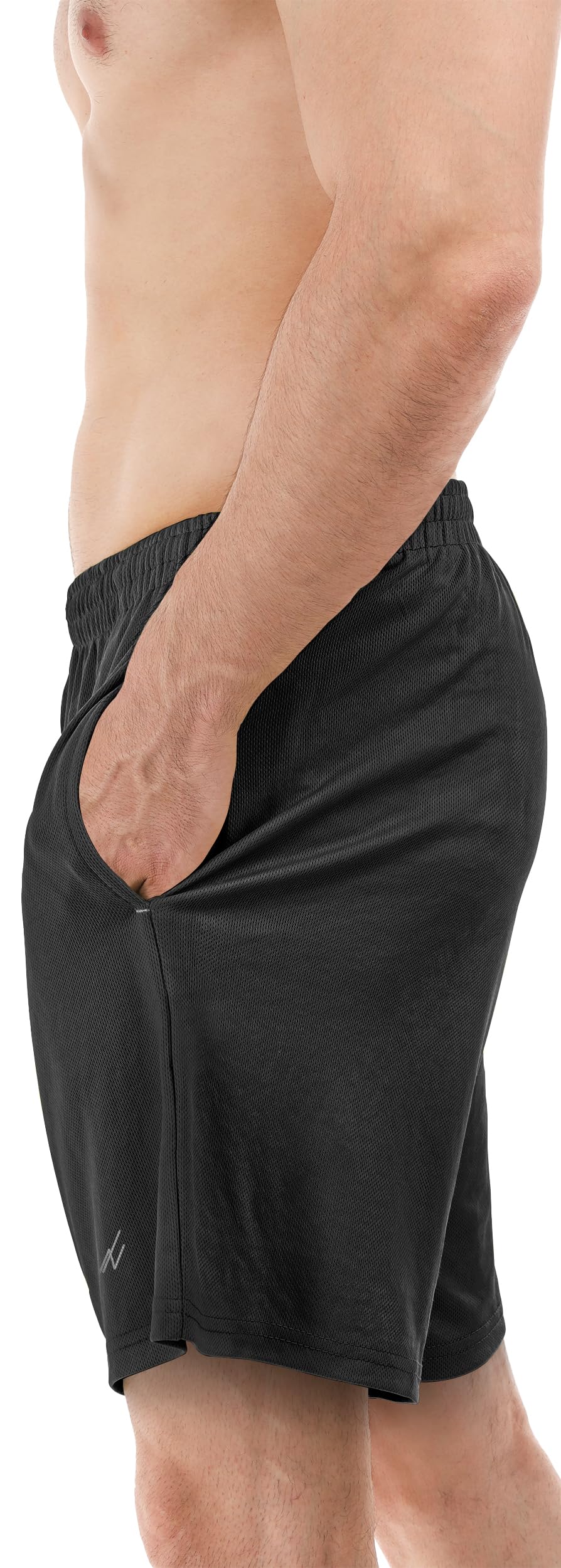 NY Threads Men's Athletic Shorts Quick Dry Loose-Fit Lightweight Running Workout Gym Shorts with Pockets, Medium, Black NY Threads
