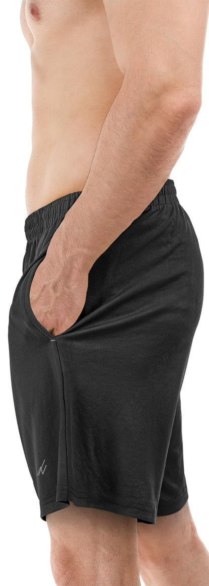 NY Threads Men's Athletic Shorts Quick Dry Loose-Fit Lightweight Running Workout Gym Shorts with Pockets, Medium, Black NY Threads