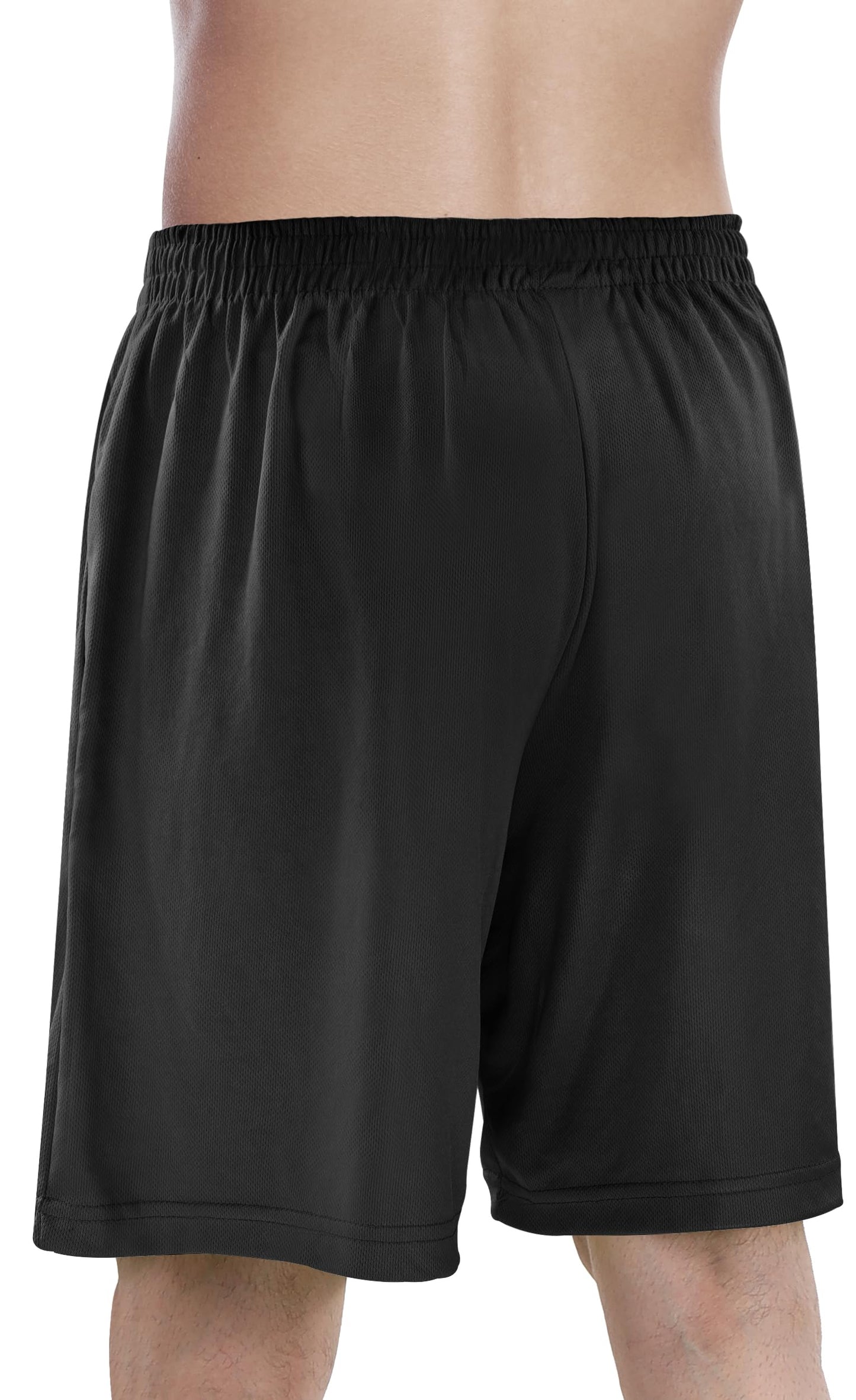 NY Threads Men's Athletic Shorts Quick Dry Loose-Fit Lightweight Running Workout Gym Shorts with Pockets, Medium, Black NY Threads