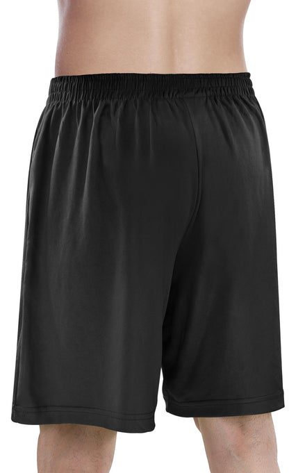 NY Threads Men's Athletic Shorts Quick Dry Loose-Fit Lightweight Running Workout Gym Shorts with Pockets, Medium, Black NY Threads