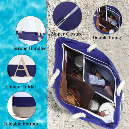 YOOLIFE Beach Bags for Women - Monogram Beach Tote YOOLIFE